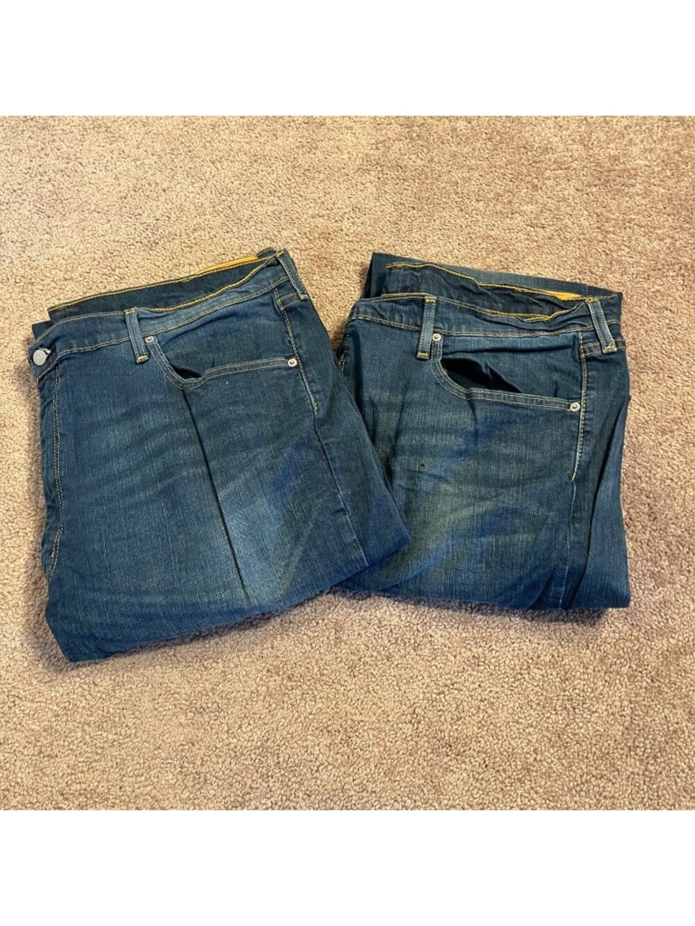 Lot of 2 Levi's 559 Relaxed Straight Leg Jeans Mens W46 L32 Blue Denim Stretch